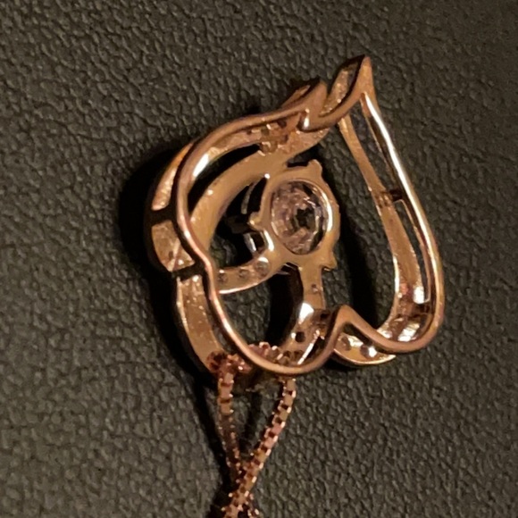 14K Rose Gold Plated Sterling Zirconia Heart Necklace NWOT 😍 PERFECT GIFT - Picture 14 of 16